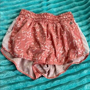 dip Coral and White Athletic Shorts